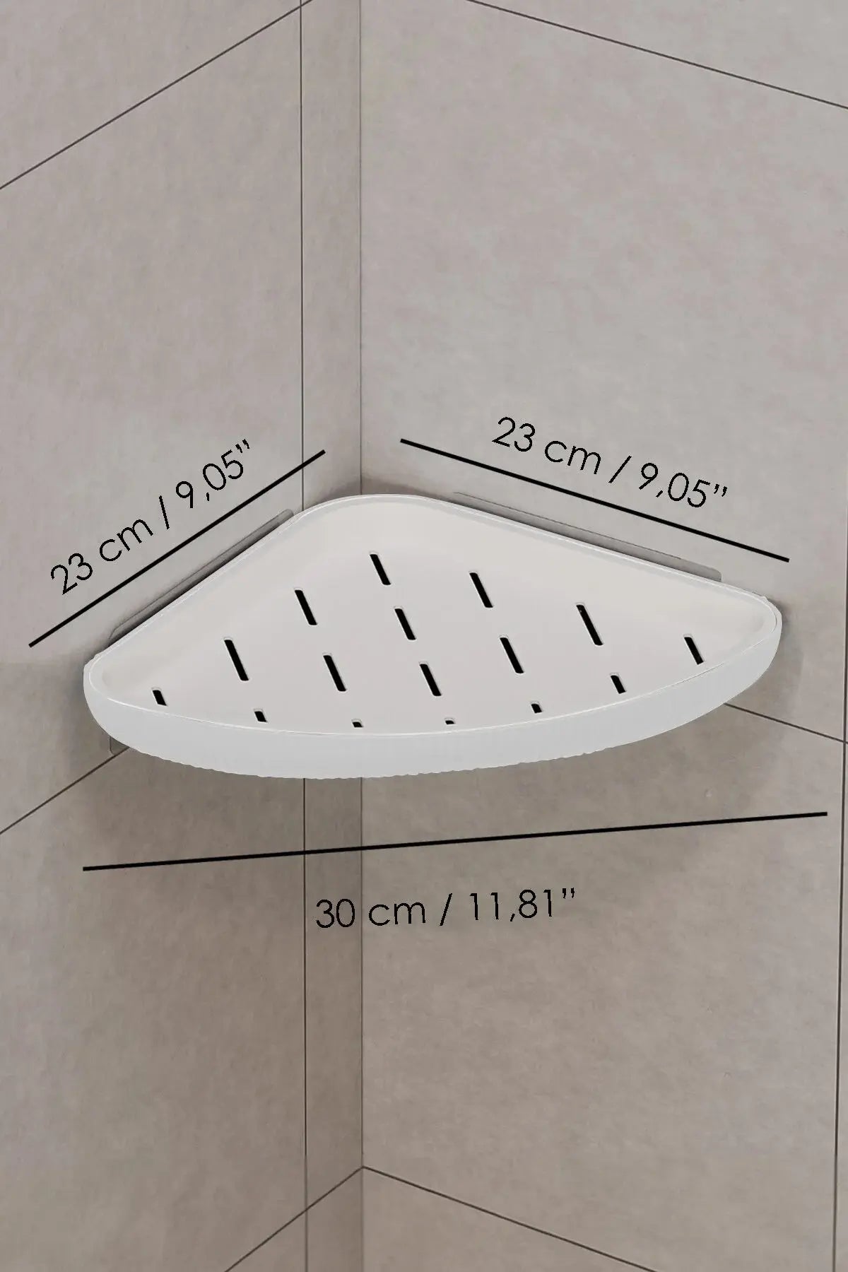 3’lü Yapışkanlı Banyo Köşe Rafı